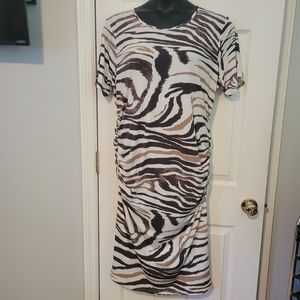 Zebra print slip on dress